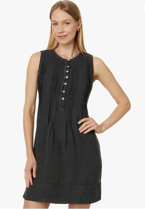 Faherty Dresses & Skirts - Faherty NWT Isha Dress in Washed Black Size Large 100% Linen Mini